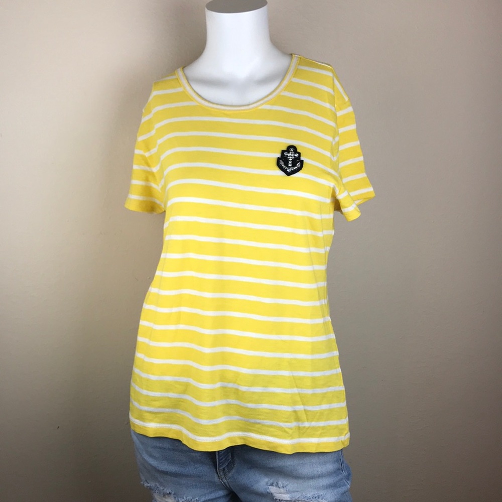 J crew Nautical shirt with embellished anchor L